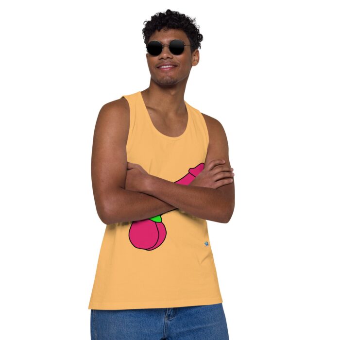 Men’s premium tank top - Pop Art Cock and Ball Scratcher - Image 39