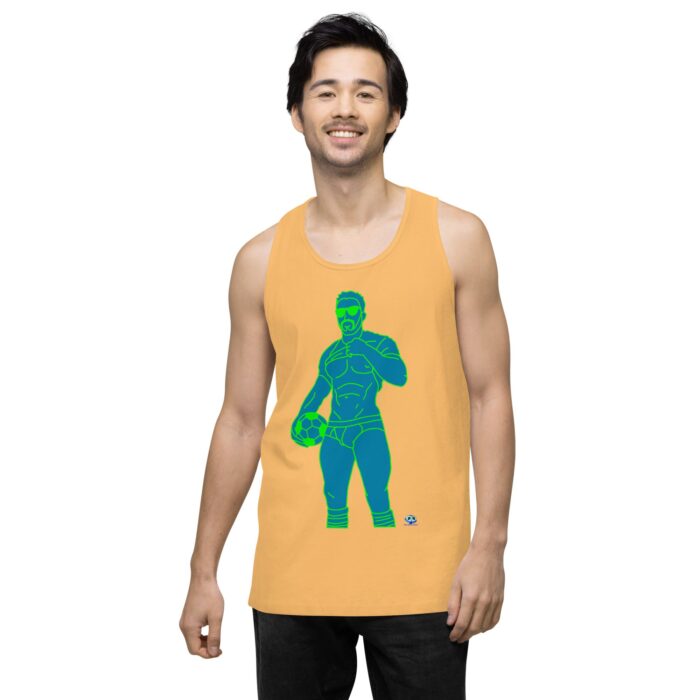 Men’s premium tank top - Pop Art Soccer Player - Image 47