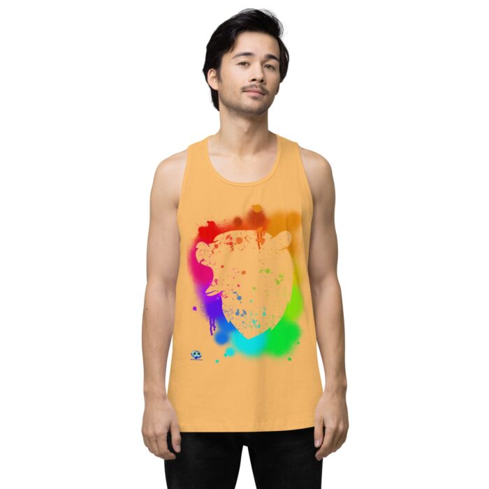 Men’s premium tank top - Bear Paint Rainbow - Image 46