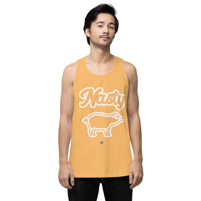 Men’s premium tank top - Nasty Little Piggy - Image 19