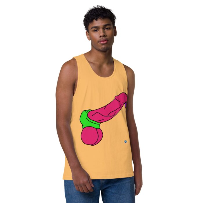 Men’s premium tank top - Pop Art Cock and Ball Scratcher - Image 38