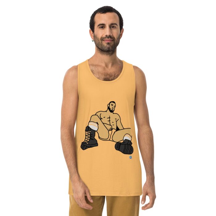 Men’s premium tank top - Waiting in Boots - Image 19