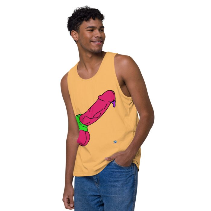 Men’s premium tank top - Pop Art Cock and Ball Scratcher - Image 40