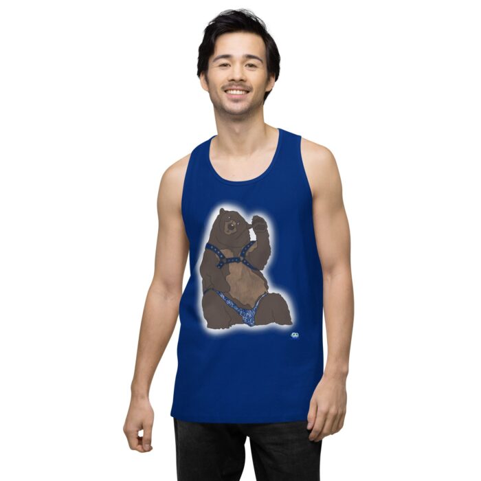 Men’s premium tank top - Disco Bear - Image 8