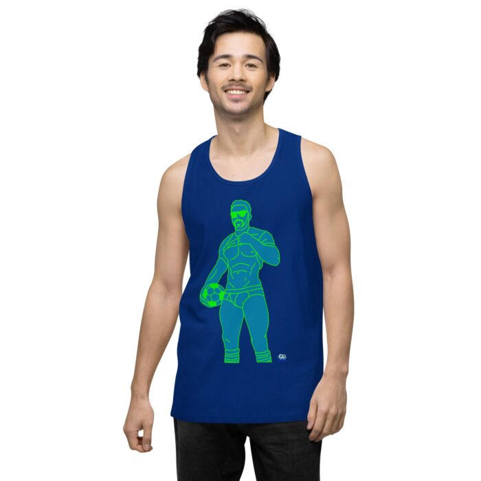 Men’s premium tank top - Pop Art Soccer Player - Image 8