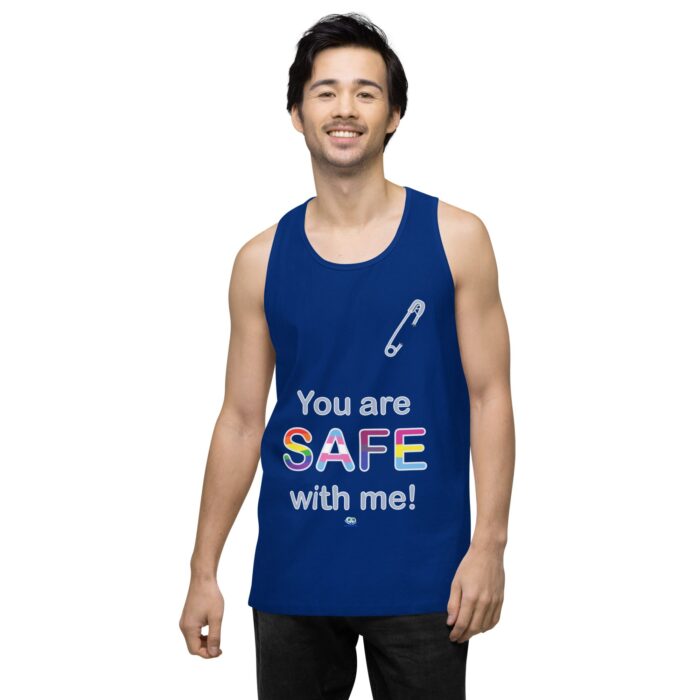 Men’s premium tank top - Safe with me - Image 8