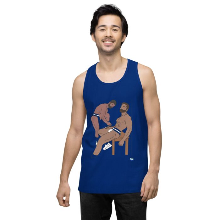 Men’s premium tank top - Steam Room Couple - Image 8