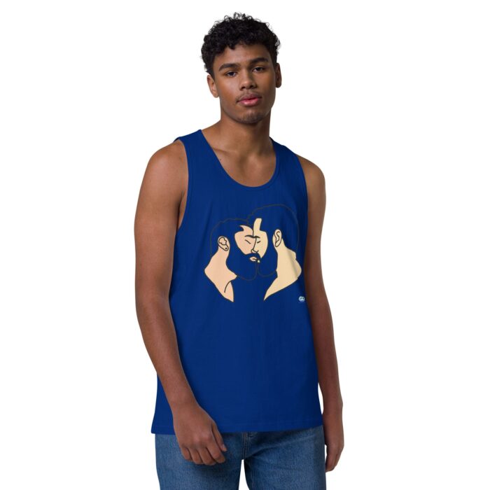 Men’s premium tank top - Bearded Kiss - Image 4
