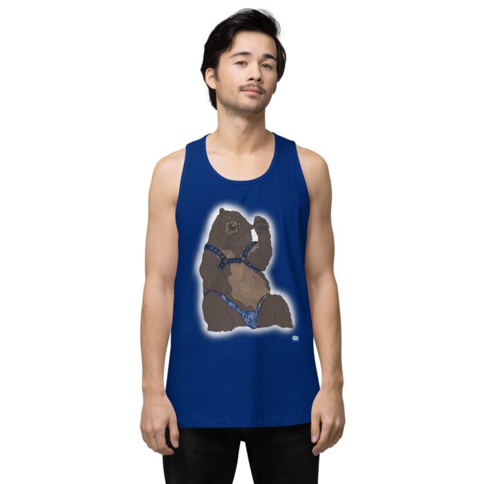 Men’s premium tank top - Disco Bear - Image 7