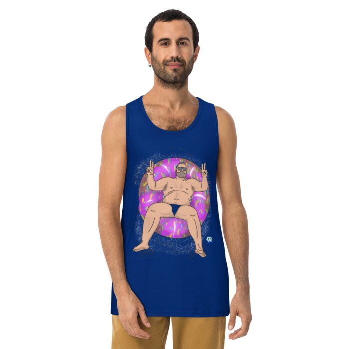 Men’s premium tank top - Peace, Love, and Doughnuts - Image 3