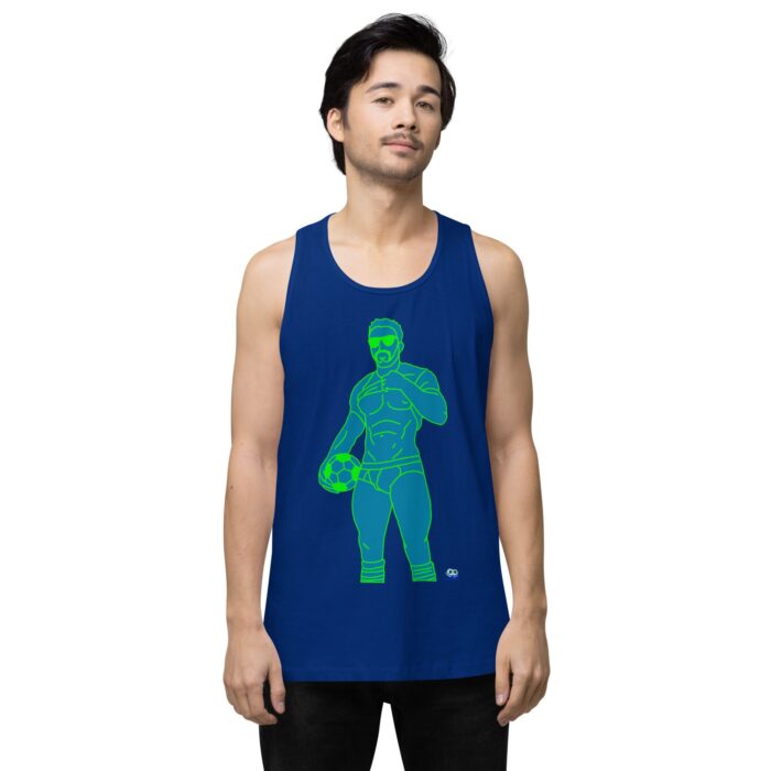 Men’s premium tank top - Pop Art Soccer Player - Image 7