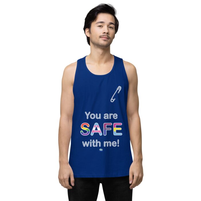 Men’s premium tank top - Safe with me - Image 7