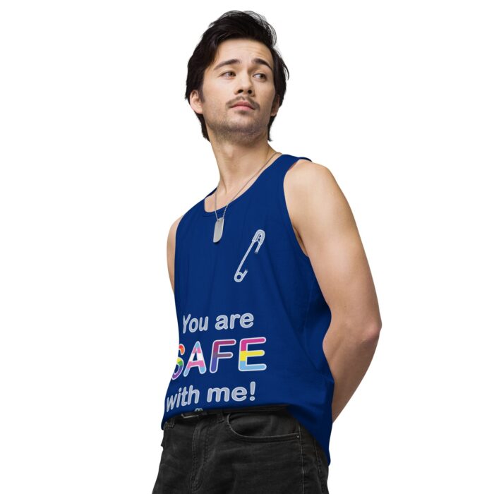Men’s premium tank top - Safe with me - Image 10
