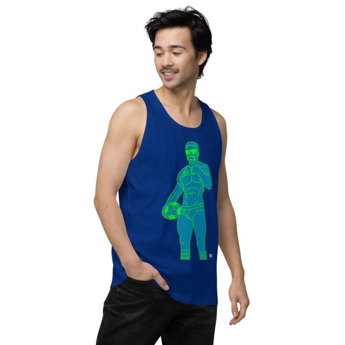 Men’s premium tank top - Pop Art Soccer Player - Image 9