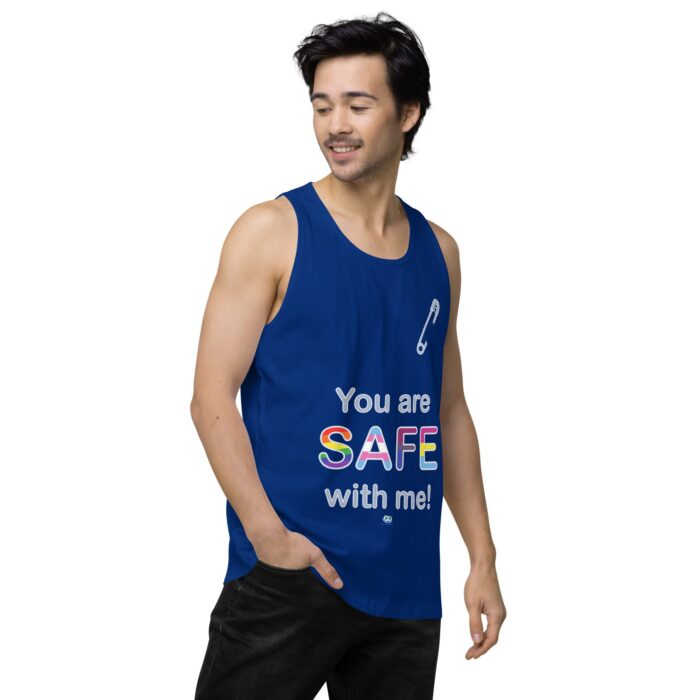 Men’s premium tank top - Safe with me - Image 9