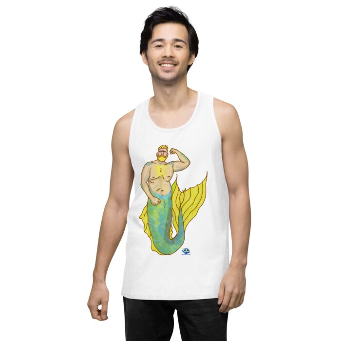 Men’s premium tank top - MerCub Yellow - Image 62
