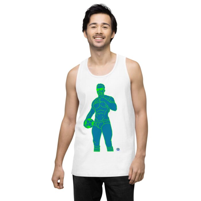 Men’s premium tank top - Pop Art Soccer Player - Image 62