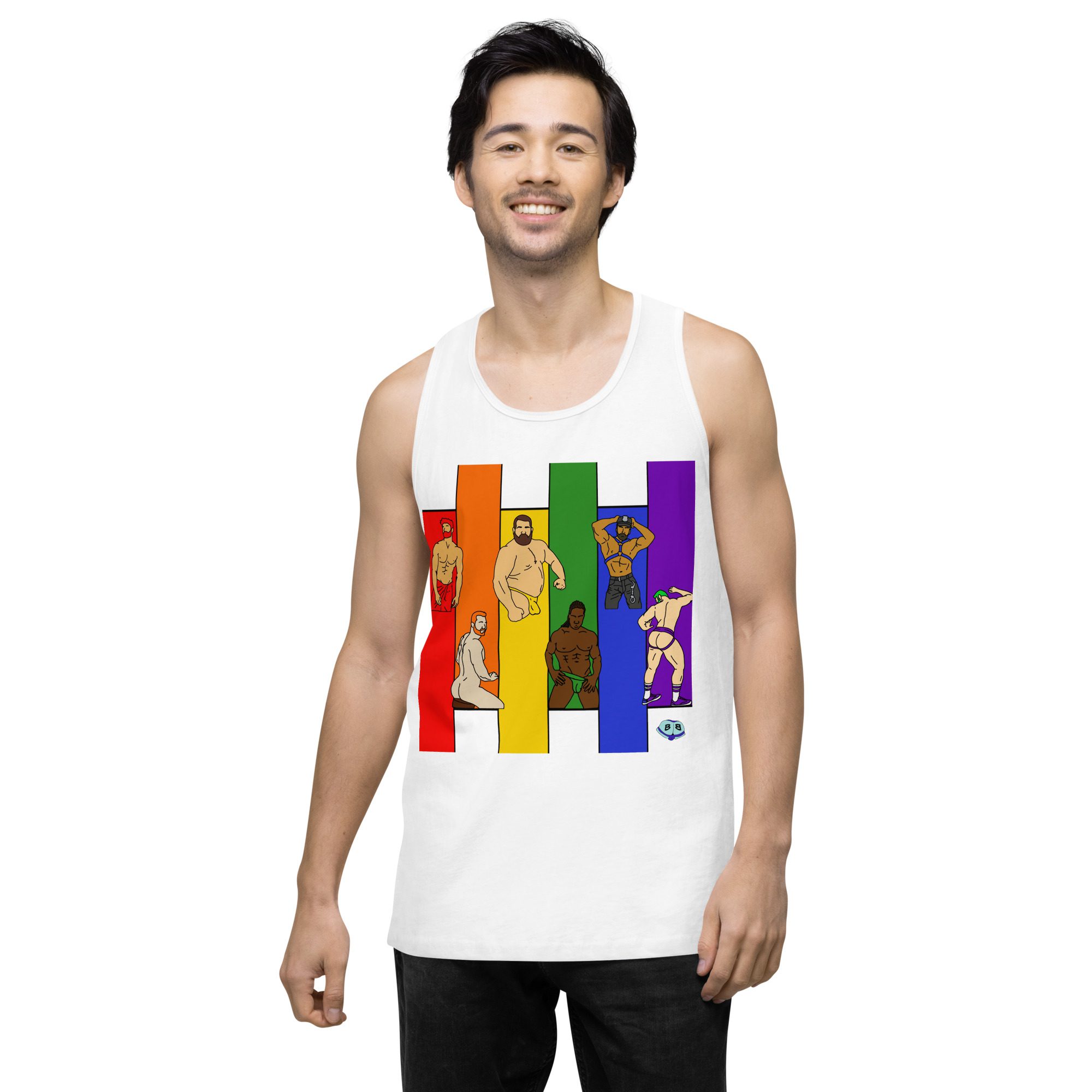 Men’s premium tank top - Pride Columns - Image 26