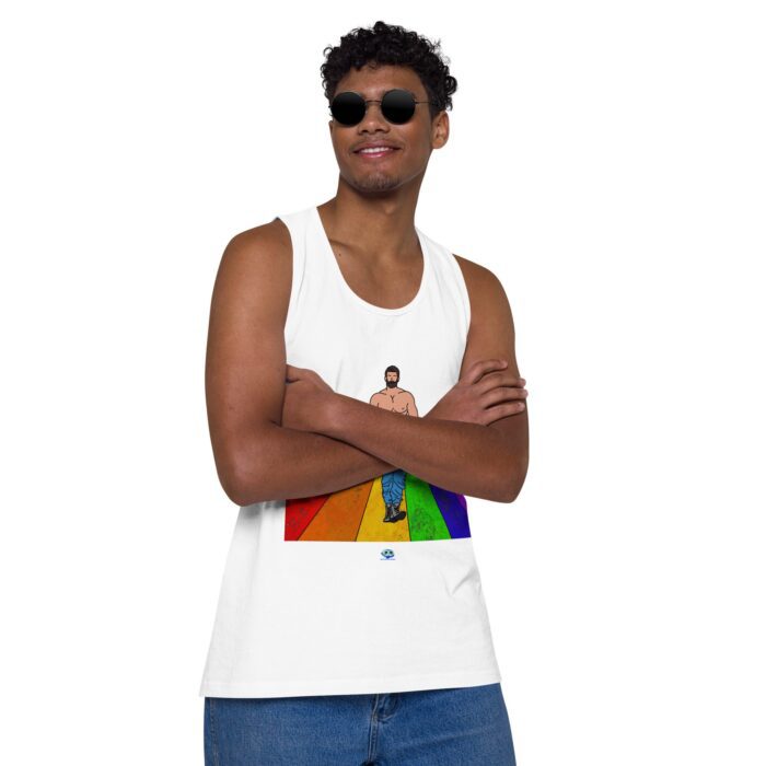 Men’s premium tank top - Rainbow Road - Image 50