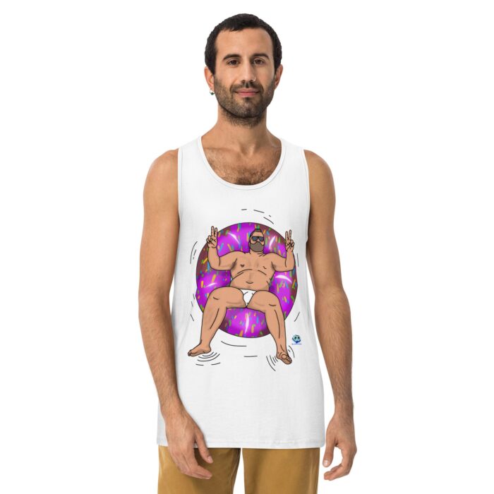 Men’s premium tank top - Peace, Love, and Doughnuts - Image 13