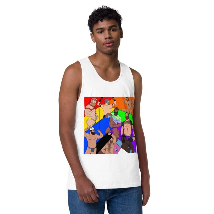 Men’s premium tank top - Pride Angles - Image 49