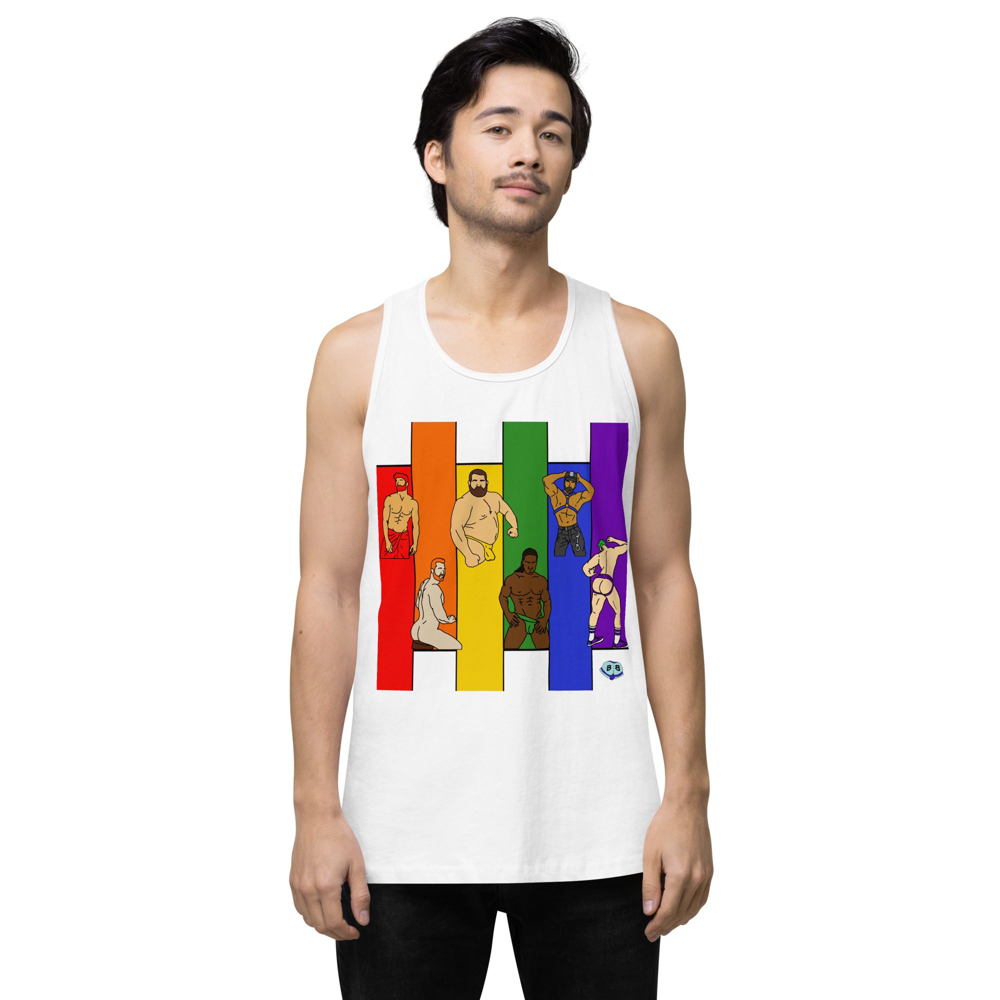 Men’s premium tank top - Pride Columns - Image 25