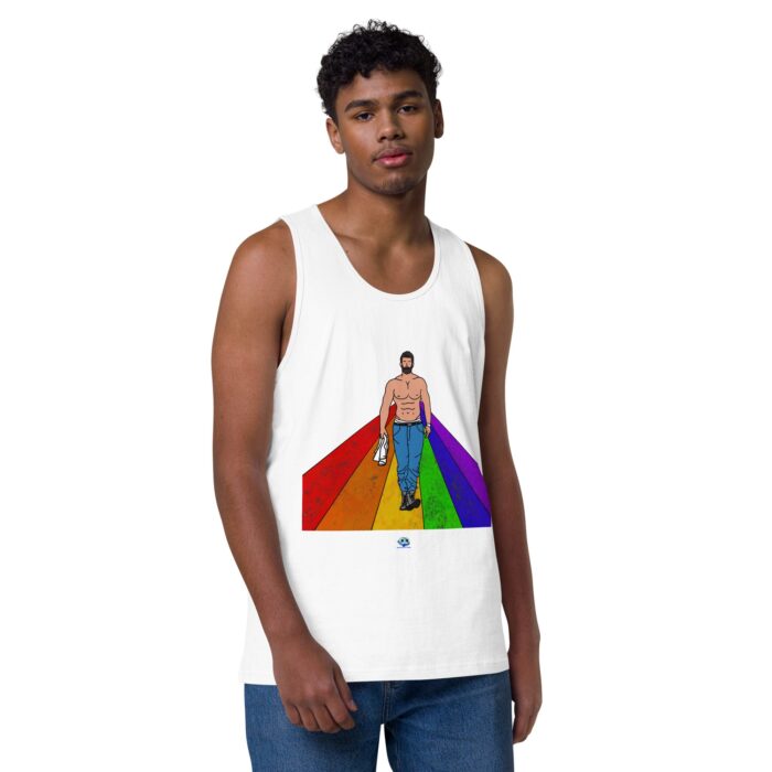 Men’s premium tank top - Rainbow Road - Image 49