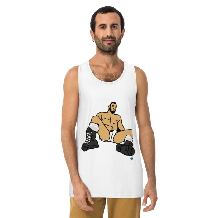 Men’s premium tank top - Waiting in Boots - Image 25
