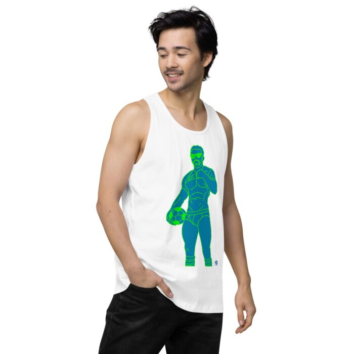 Men’s premium tank top - Pop Art Soccer Player - Image 63