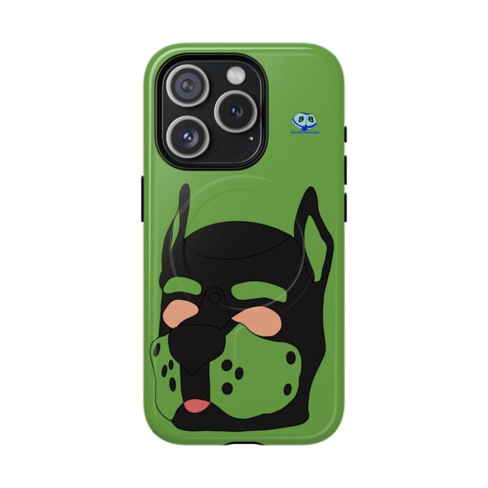 Tough Magnetic iPhone Cases - Pup Mask (Green) - Image 4