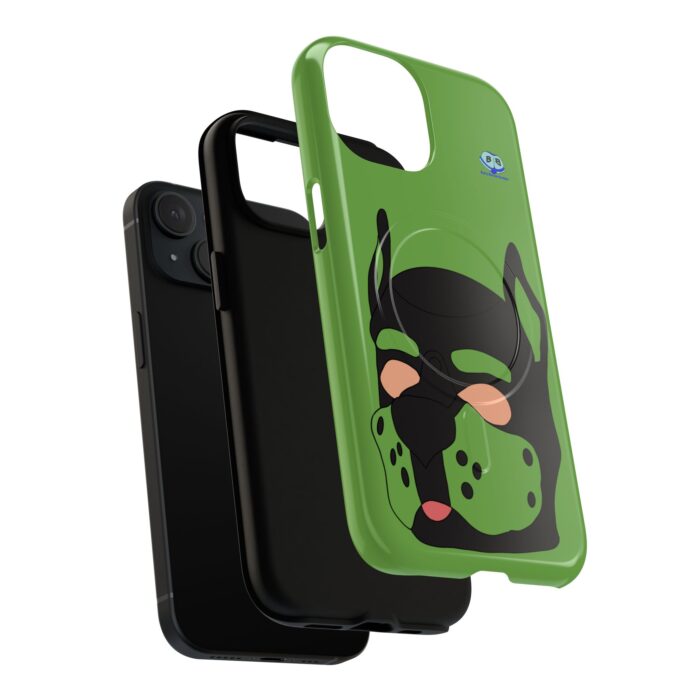 Tough Magnetic iPhone Cases - Pup Mask (Green) - Image 3