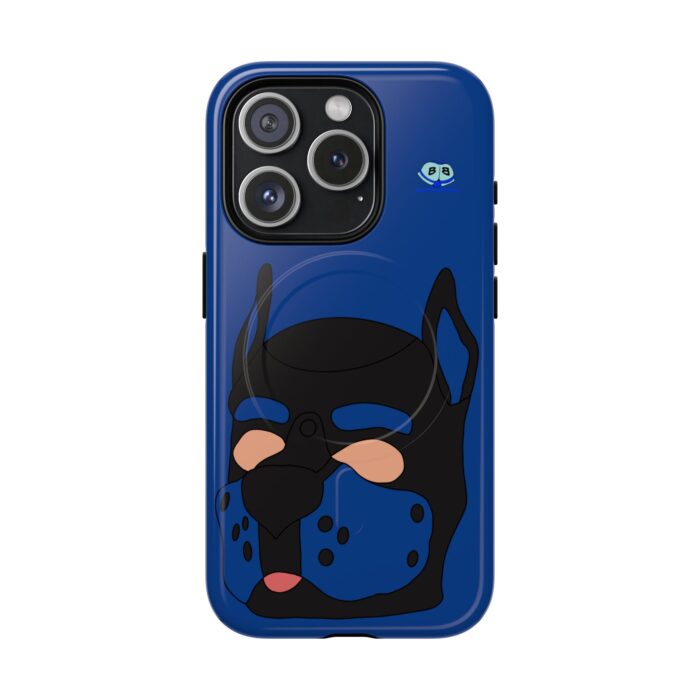 Tough Magnetic iPhone Cases - Pup Mask (Blue) - Image 4