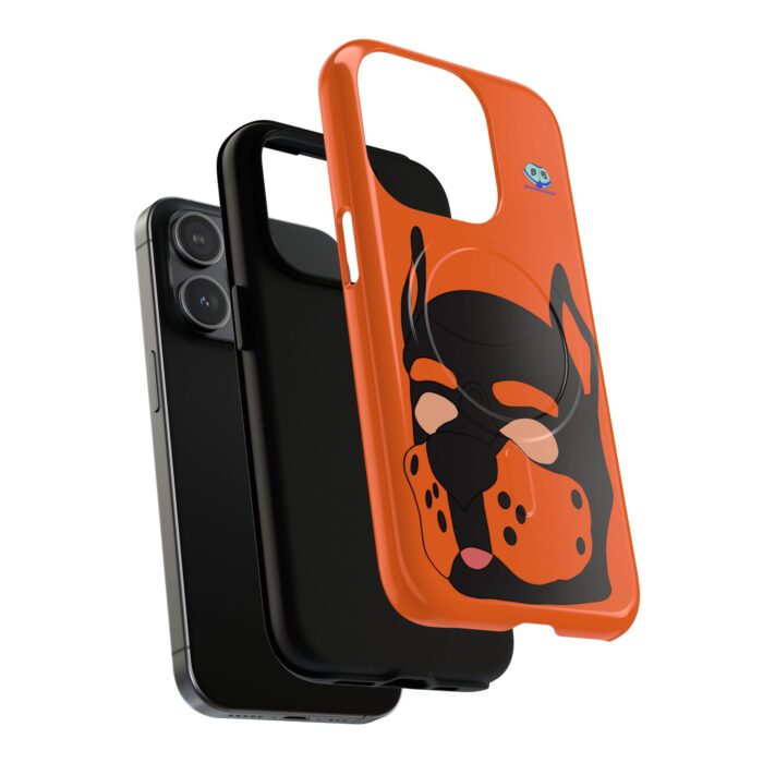 Tough Magnetic iPhone Cases - Pup Mask (Orange) - Image 6