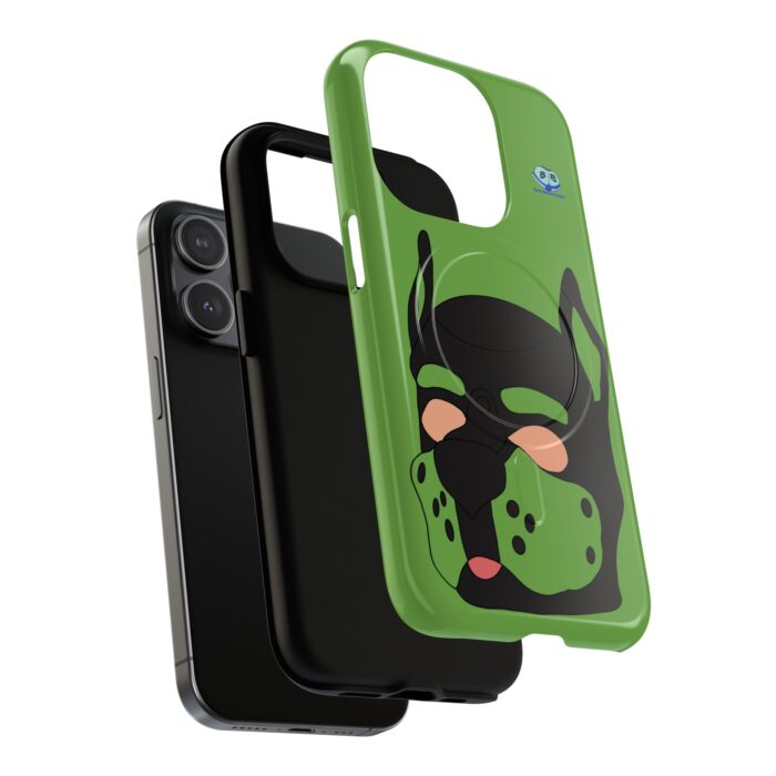 Tough Magnetic iPhone Cases - Pup Mask (Green) - Image 6