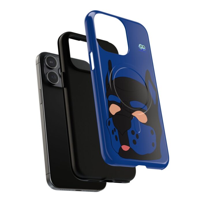 Tough Magnetic iPhone Cases - Pup Mask (Blue) - Image 12
