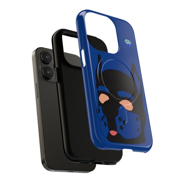 Tough Magnetic iPhone Cases - Pup Mask (Blue) - Image 18
