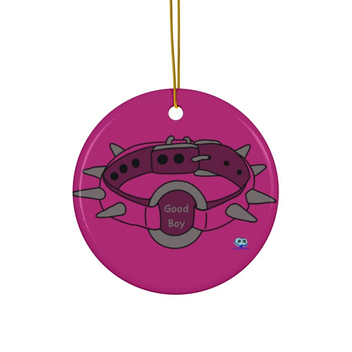 Ceramic Ornament - Spiked Collar (Pink)