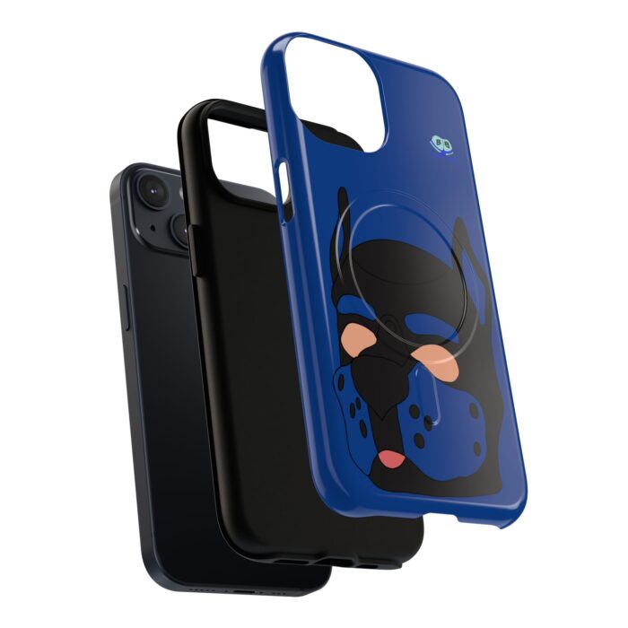 Tough Magnetic iPhone Cases - Pup Mask (Blue) - Image 15