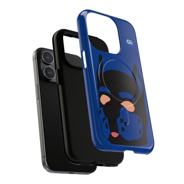 Tough Magnetic iPhone Cases - Pup Mask (Blue) - Image 6